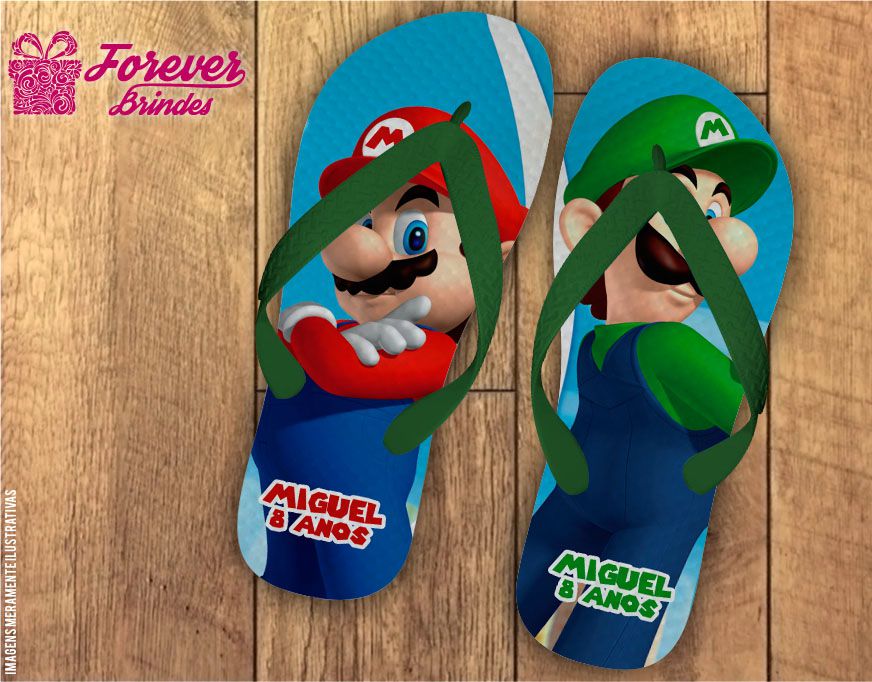 Chinelo Personalizado Mario Bros