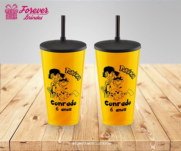 Copo Twister Personalizado Aniversário Pokemon