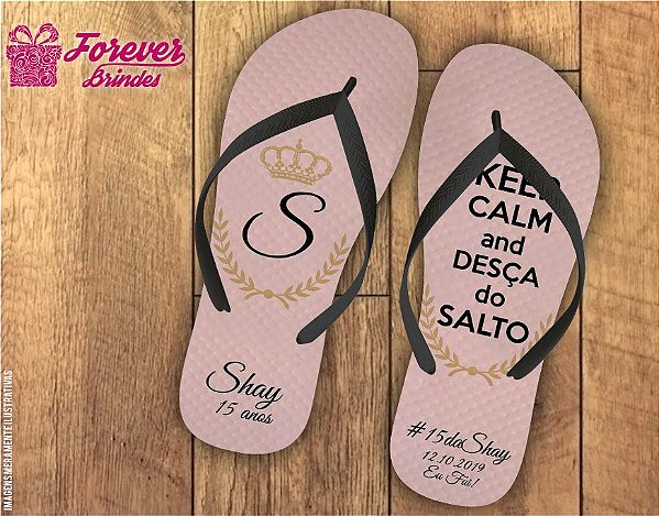 Chinelo Personalizado 15 Anos Rosinha