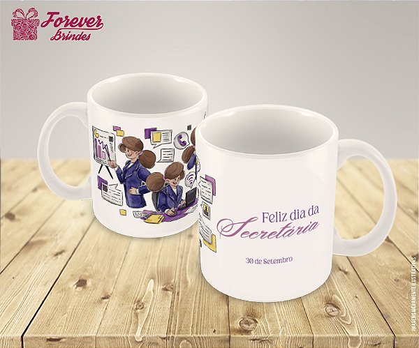 Caneca de Porcelana Personalizada Dia da Secretaria