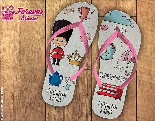 Chinelo Personalizado Aniversário Infantil