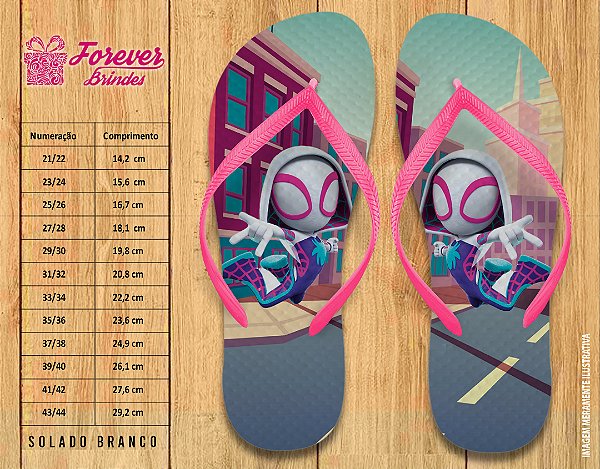 Chinelo Personalizado Aniversário GWEN MULHER ARANHA