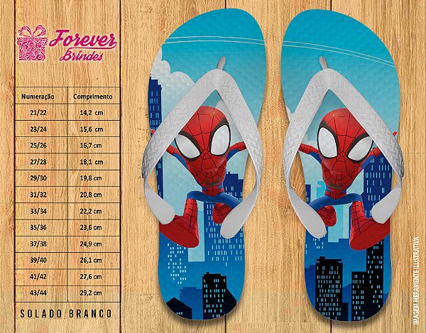Chinelo Personalizado Aniversário HOMEM ARANHA