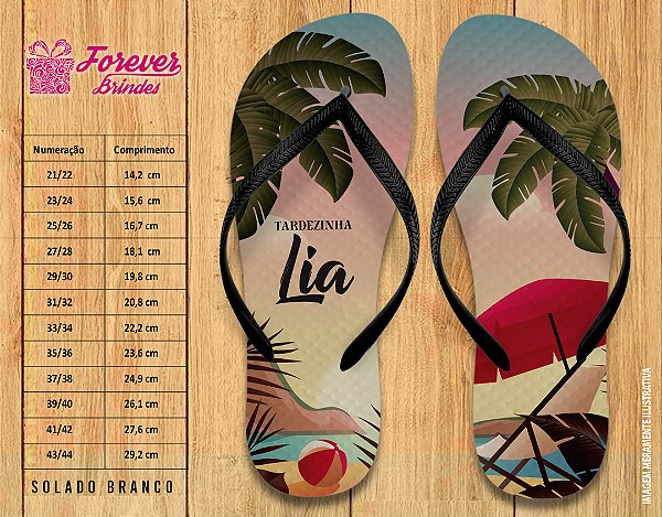 Chinelo Personalizado Aniversário Tardezinha