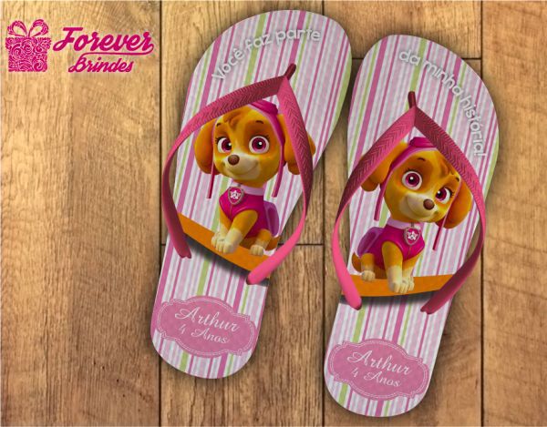 Chinelo Personalizado Da Patrulha Canina