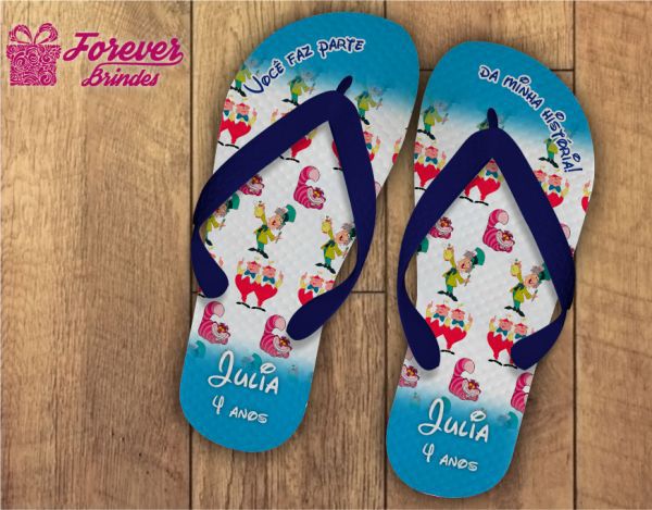 Chinelo Personalizado Alice No País Das Maravilhas