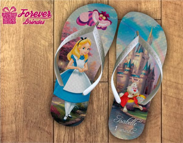 Chinelo Da Alice No País Das Maravilhas Personalizado