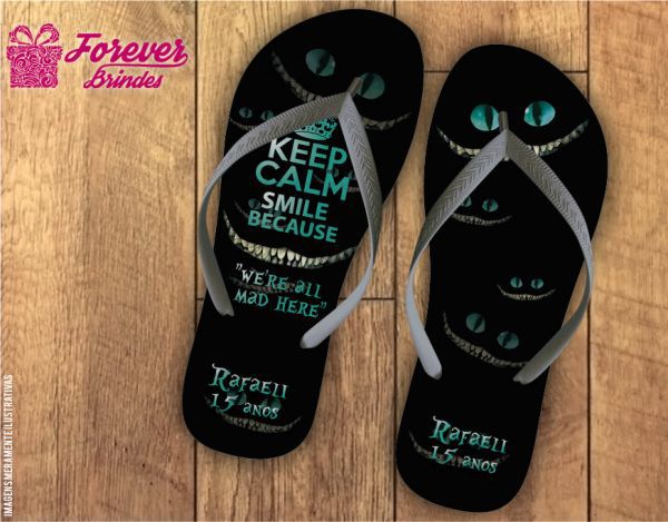 Chinelo Personalizado Do Gato De Alice No País Das Maravilhas