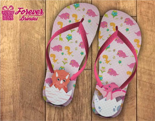 Chinelo Personalizado De Aniversário Dinossauro