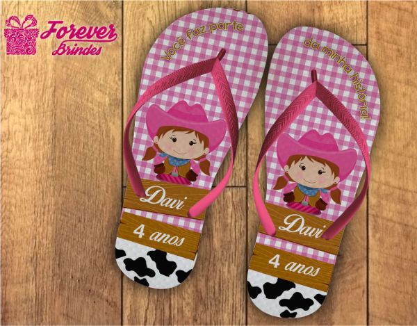 Chinelo Personalizado De Aniversário Fazendinha