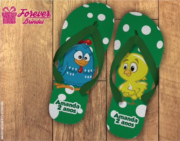 Chinelo Personalizado Galinha Pintadinha