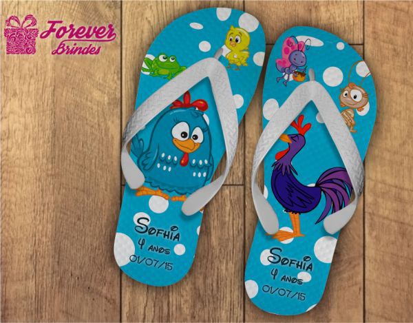 Chinelo Personalizado Aniversário Da Galinha Pintadinha