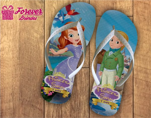 Chinelo Personalizado De Aniversário Da Princesa Sofia