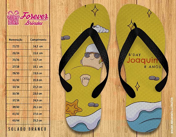 Chinelo Personalizado Aniversário de Verão