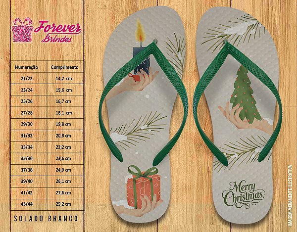 Chinelo Personalizado Natal e Ano Novo