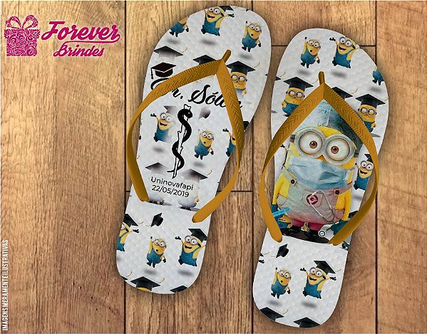 Chinelo Personalizado Dos Minions De Medicina