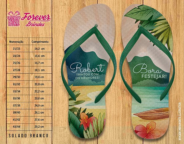 Chinelo Personalizado Aniversário Praia | Hawaii