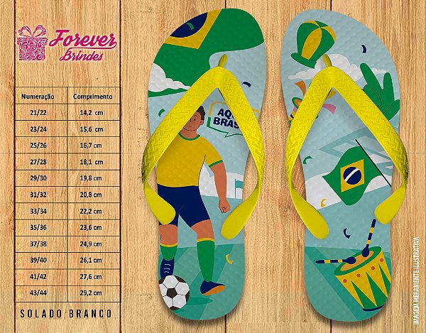 Chinelo Personalizado Copa do Mundo futebol