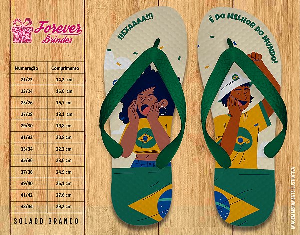 Chinelo Personalizado Copa do Mundo futebol