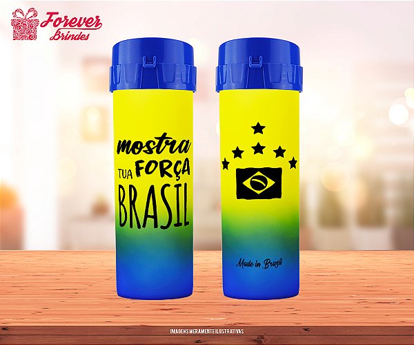 Garrafa Acquabio Degradê Personalizado Copa do Mundo Futebol
