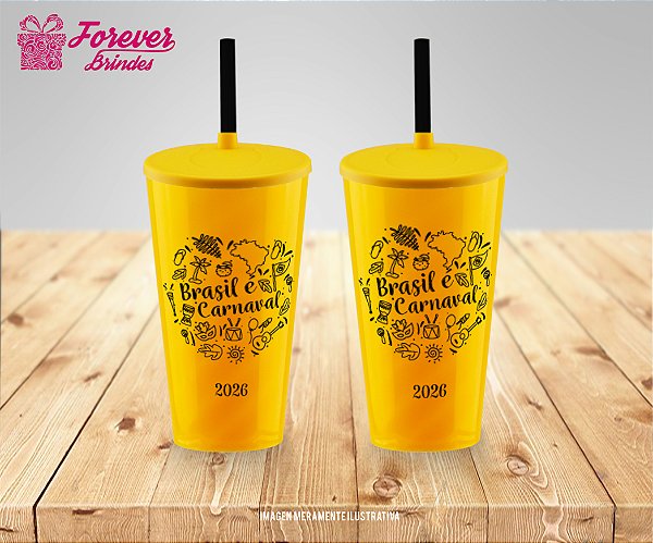 Copo Twister Personalizado Aniversário CARNAVAL FUTEBOL