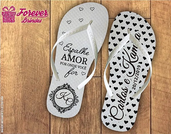 Chinelo Personalizado De Casamento Espalhe Amor