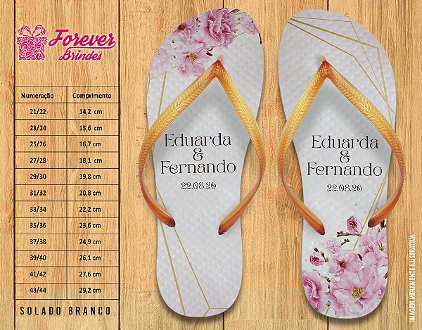 Chinelo Personalizado Casamento