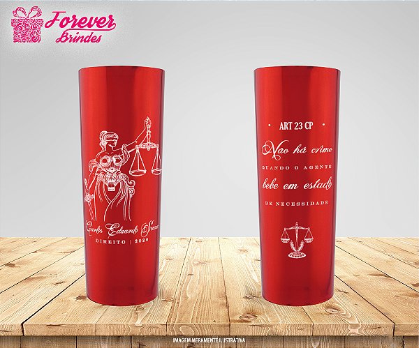 Copo Long Drink Metalizado Personalizado Direito