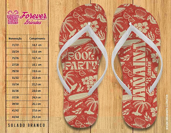 Chinelo Personalizado ANIVERSÁRIO POOL PARTY