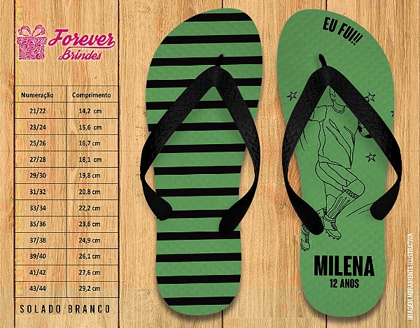 Chinelo Personalizado Copa do Mundo futebol