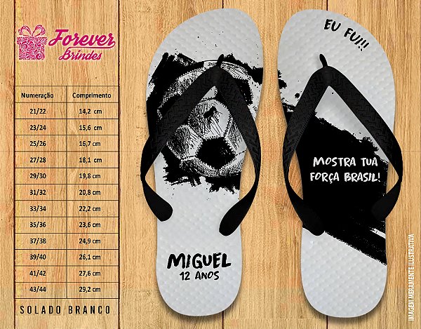 Chinelo Personalizado Copa do Mundo futebol