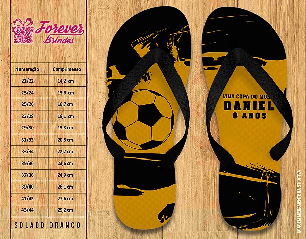Chinelo Personalizado Copa do Mundo futebol