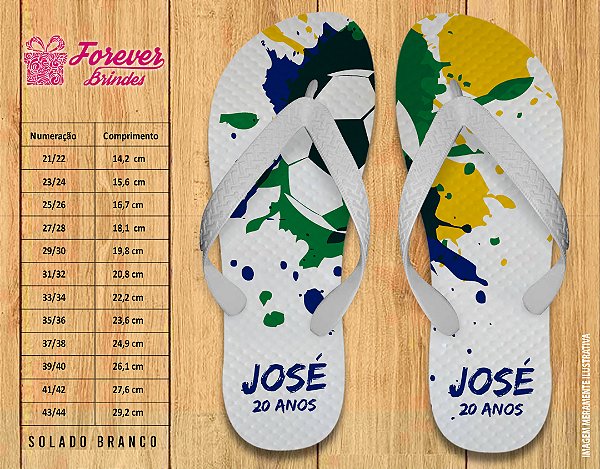 Chinelo Personalizado Copa do Mundo futebol