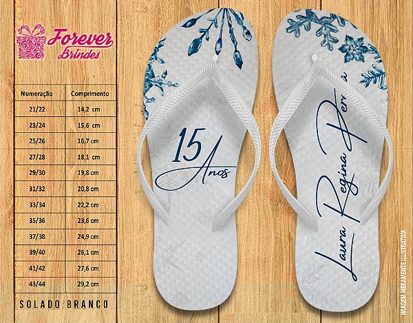 Chinelo Personalizado 15 ANOS DEBUTANTES