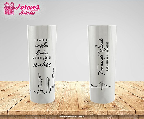 Copo Long Drink Metalizado PERSONALIZADO FORMATURA DE ARQUITETURA E URBANISMO