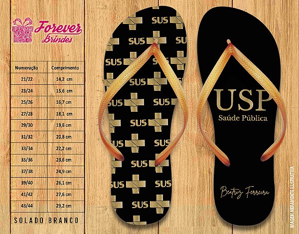 Chinelo Personalizado Formatura de Saúde Público