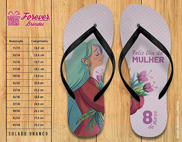 Chinelo Personalizado Dia da mulher