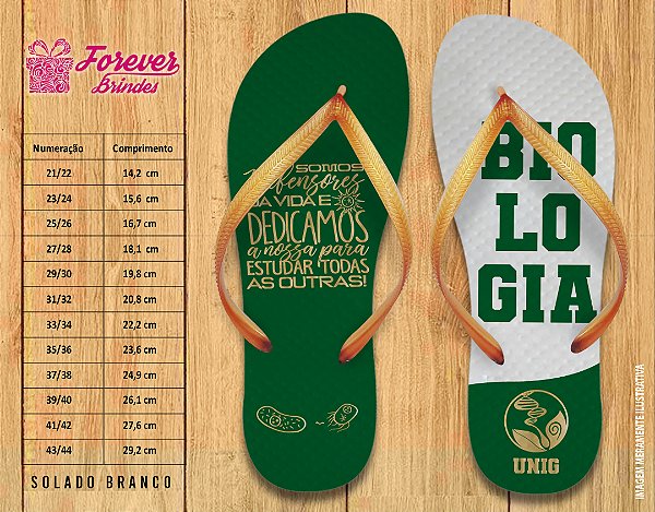 Chinelo Personalizado Formatura BIOLOGIA