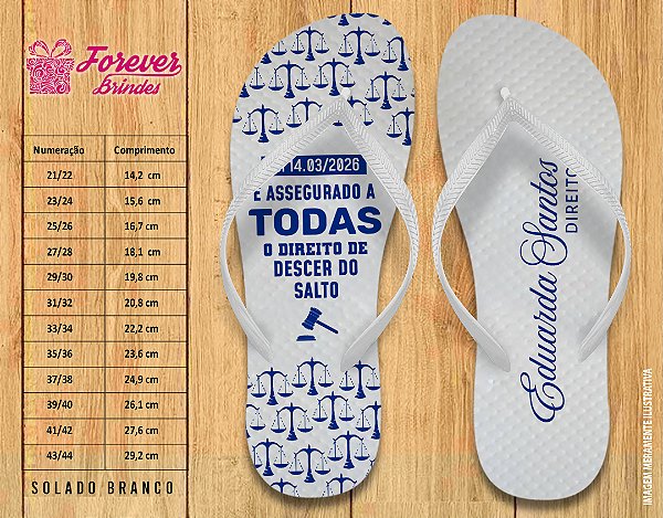 Chinelo Personalizado Formatura Direito