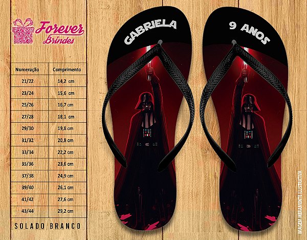 Chinelo Personalizado Aniversário Star Wars