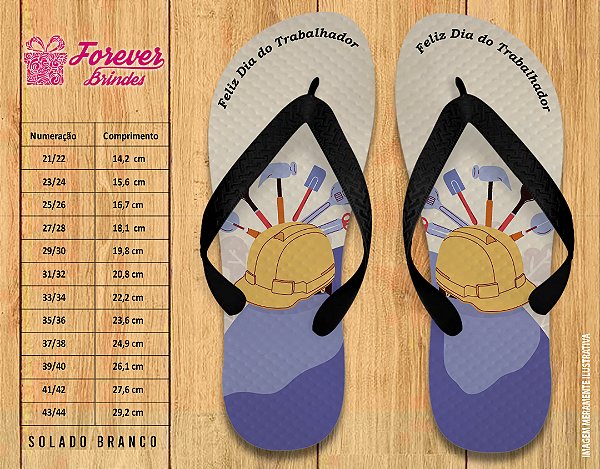 Chinelo Personalizado Dia do trabalho