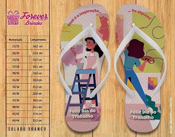 Chinelo Personalizado Dia do trabalho