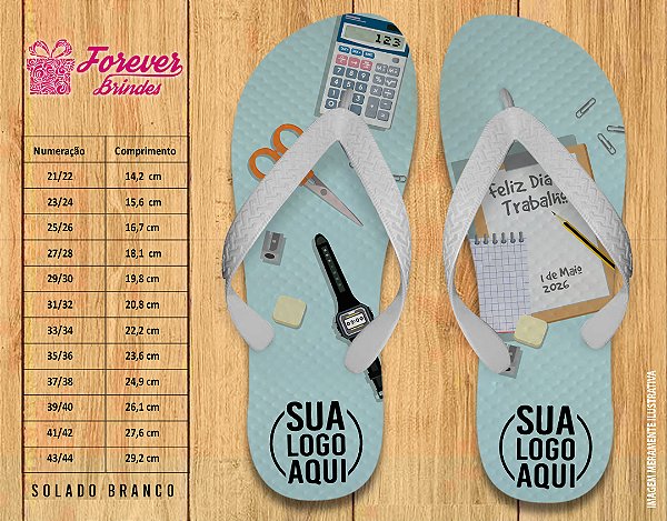 Chinelo Personalizado Dia do trabalho