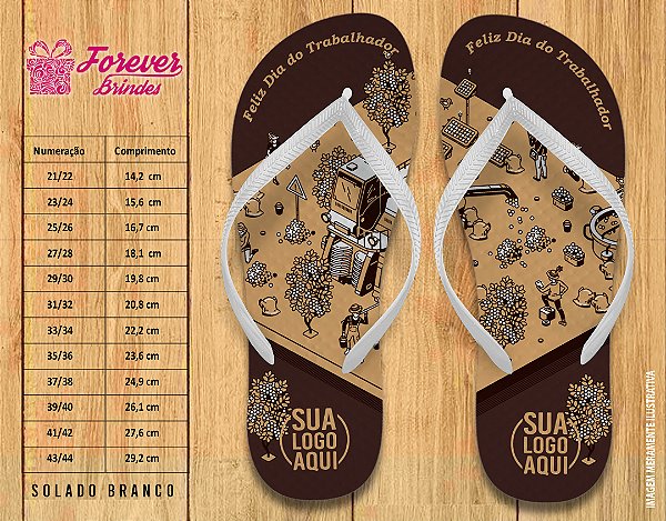 Chinelo Personalizado Dia do trabalho