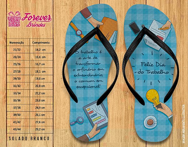 Chinelo Personalizado Dia do trabalho