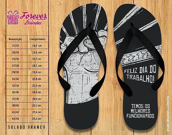 Chinelo Personalizado Dia do trabalho