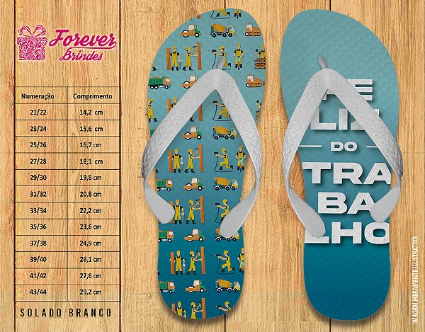 Chinelo Personalizado Dia do trabalho