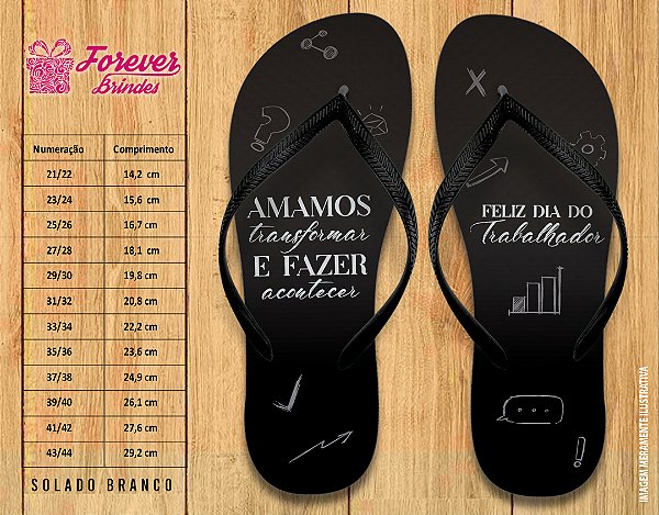 Chinelo Personalizado Dia do trabalho