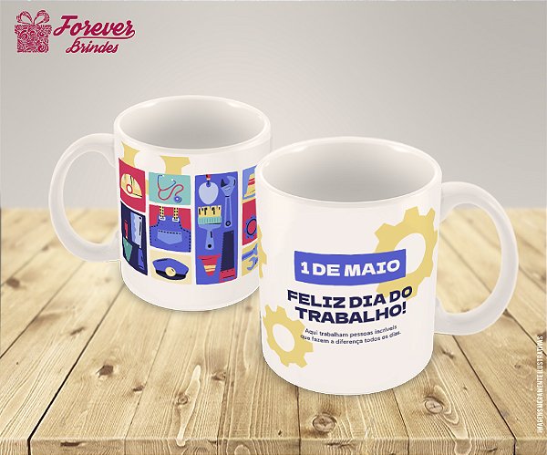 Caneca de Porcelana Personalizada Dia do TRABALHO