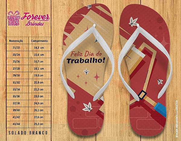 Chinelo Personalizado Dia do trabalho